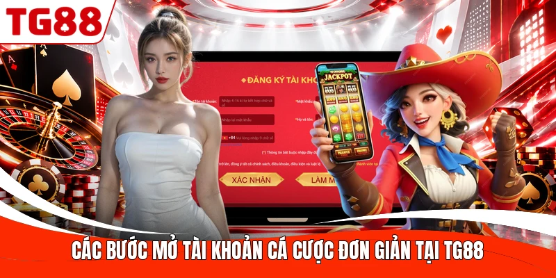 Các bước mở tài khoản cá cược đơn giản tại TG88